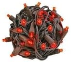 Novelty Lights 50ft 100 LED Red Christmas String Lights, Brown Wire | UL Listed IP55 Commercial Grade Xmas Lights for Outdoor & Indoor, 6 Inch Spacing, Dimmable, Connectable, Flicker Free Bulbs