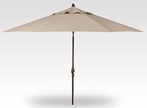 Treasure Garden Deluxe Crank-Tilt 9-FT Octagon Market Umbrella - Outdoor Patio, Deck, Pool, Backyard Stand Alone Umbrella - Heavy Duty w/Bronze Frame & Obravia Fabric (Khaki)