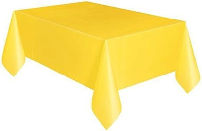 Sunflower Yellow Solid Rectangular Plastic Table Cover (54" x 108") 1 Count - Elegant Design & Premium Quality, Ideal For Parties, Events & Everyday Use