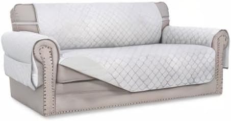 Easy-Going Reversible Couch Cover, 2 Cushion Sofa, White/White | Oversized Loveseat Slipcover For Dogs, Water Resistant Mat, Living Room, Non-Slip Sofa Cover, Pet Friendly