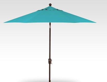 Treasure Garden Octagonal 9 ft Patio Umbrella - Outdoor Furniture Table Umbrella – Push-Button Tilt – Bronze Aluminum Frame (Obravia2, Aqua)