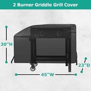 SunPatio 28 Inch Grill Griddle Cover Compatible for Blackstone Nexgrill Flat Top 2 Burner Gas Griddle Cooking Station, Outdoor BBQ Gas Grill Cover with Waterproof Sealed Seam