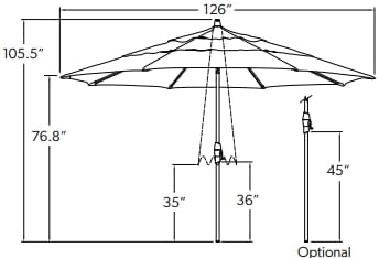 Treasure Garden Deluxe Auto-Tilt Octagon Market Umbrella, 11ft - Outdoor Patio, Deck, Pool, Backyard Stand Alone Umbrella - Heavy Duty w/Bronze Frame & Obravia2 Fabric (Sand)