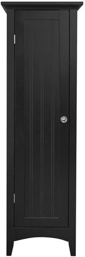 OS Home and Office Furniture 15" 1-Door Wood Kitchen Storage Pantry in Black