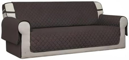 Easy-Going Reversible Oversized Couch Cover for 3 Cushion Couch Sofa Cover for Dogs Water Resistant Furniture Protector Cover with Foam Sticks for Pet (Oversized Sofa, Chocolate/Chocolate) | X-Large Sofa, Washable Slipcover For Dogs, Water Resistant Ma...