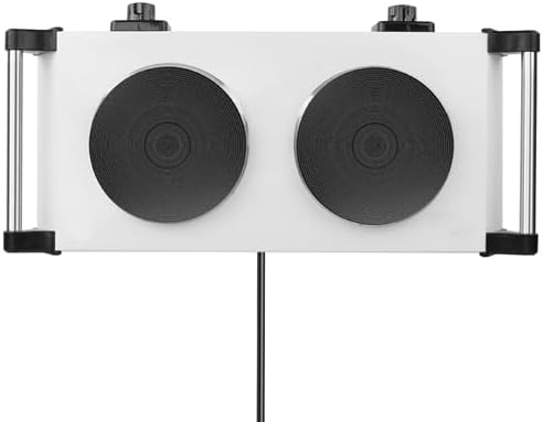 2000W Portable Electric Double Burner Hot Plate, Countertop Coil Heating Stove with 5 Temperature Control & Carry Handles for Home Kitchen RV Camping Use (white)