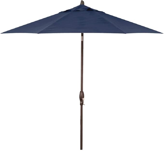 Treasure Garden 11-Foot (Model 812) Deluxe Auto-Tilt Market Umbrella with Bronze Frame and Sunbrella Fabric: Navy with Double Wind Vent (Includes 3 Year Extended Frame Warrantee)