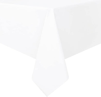 Romanstile 100% Waterproof Square PVC Tablecloth, Oil Spill Proof Vinyl Table Cloth, Heavy Duty Wipe Clean Plastic Table Covers for Kitchen/Dining/Parties - 60 x 60 Inch Square, White