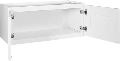 Design House Brookings Kitchen Bridge Cabinet, Soft-Close Doors, Shaker Style, Solid Wood Face & Door Frame, Finished Interior, Easy-To-Assemble, White, 30.0 in. W x 12.0 in. H x 12.0 in. D, 561621