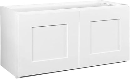 Design House Brookings Shaker Unassembled Bridge Wall Kitchen Cabinet W3015, 30 W x 12 D x 15 H, Painted White with Sherwin Williams®, Solid Wood, 561639