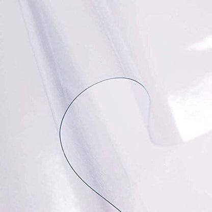 sancua Clear Plastic Table Cover Protector Vinyl Round Tablecloth 54 Inch | Waterproof PVC Rectangle Table Cloth, Oil Spill Proof Wipe Clean, For Dining Tables, Parties & Camping, Crystal Clear