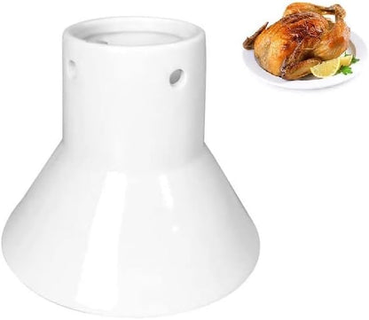 Plutreas Ceramic Chicken Roaster Rack Beer Can Chicken Stand Vertical Poultry Chicken Cooking BBQ Accessories (1 Pcs)