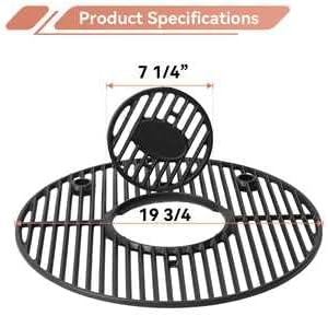 19.5" Cast Iron Round Grate for Akorn Kamado Ceramic Grill, Pit Boss K24, Louisiana Grills K24, Char-Griller 16620, E56720, 16820, Grill Grate Grid for Akorn Kamado,Expert kamado