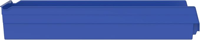 Akro-Mils 30174 Heavy Duty Plastic Shelf Bins, 24"x 11"x 4", Blue, 6-Pk | Heavy Duty Nesting Storage Bins for Garage, Closet, Refrigerator, Kitchen, Cabinet, Drawer Organization, Pantry Organization