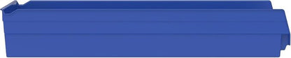 Akro-Mils 30174 Heavy Duty Plastic Shelf Bins, 24"x 11"x 4", Blue, 6-Pk | Heavy Duty Nesting Storage Bins for Garage, Closet, Refrigerator, Kitchen, Cabinet, Drawer Organization, Pantry Organization