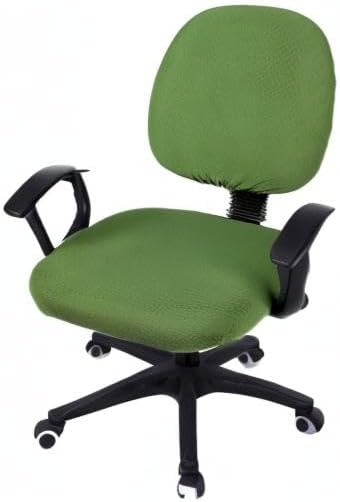 Smiry Office Computer Chair Covers for Desk Rotating Chair Protector | Stretch Jacquard Removable Washable Universal Slipcovers, Seat + Backrest Cover, Olive Green