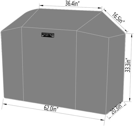Monument Heavy Duty Gas BBQ Grill Cover,62-inches for Grill Models Denali 405 and Denali 425, 77352, SKU 96083