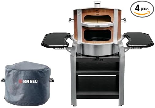 Breeo Live-Fire Grill Pizza Oven Bundle - Portable Wood Stove - Campfire Cooking Equipment - Live-Fire Pizza Oven, Grill, Cover, Skillet Rest Included - Compatible with All X24 Accessories