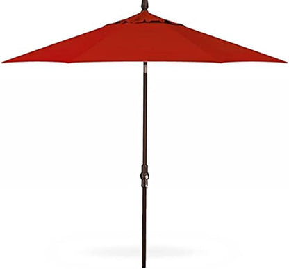 Treasure Garden 9ft USB Market Umbrella with Tilt, Rechargeable LED Lights, Ideal for Pool Sun Shelf (9-FT Starlux Collar-Tilt Sunbrella Jockey Red w/Bronze Frame)