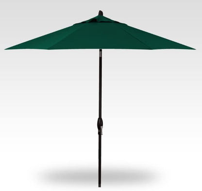 Treasure Garden Deluxe Crank-Tilt 9-FT Octagon Market Umbrella - Outdoor Patio, Deck, Pool, Backyard Stand Alone Umbrella - Heavy Duty w/Black Frame & Obravia Fabric (Forest)