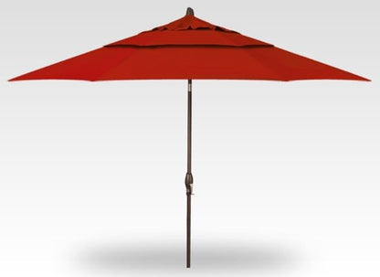 Treasure Garden 11ft Double Wind Vent Patio Umbrella – Outdoor Market Umbrella – Deluxe Auto-Tilt – Bronze Aluminum Frame (Sunbrella, Jockey Red)