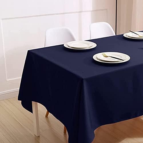 Navy Blue Square Tablecloth 54 x 54 Inch 210 GSM Stain&Water Wrinkle Resistant Washable Fabric Table Cloth for Dining Table Buffet Parties Outdoor Picnic Camping Kitchen