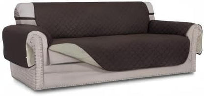 Easy-Going Reversible Couch Cover, 3 Cushion Sofa, Large, Chocolate/Beige | Machine Washable Slipcover For Dogs, Water Resistant Furniture Mat For Living Room, Non-Slip Sofa Cover, Pet Friendly