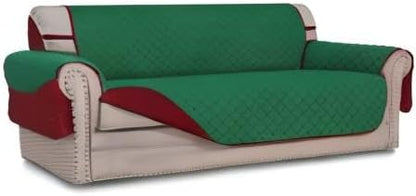 Easy-Going Reversible Couch Cover for 3 Cushion Couch Sofa Cover for Dogs Water Resistant Furniture Protector Cover with Foam Sticks Elastic Straps for Pet Cat (Sofa, Green/Christmas Red) | Large, Washable Slipcover For Dogs, Water Resistant Furniture ...