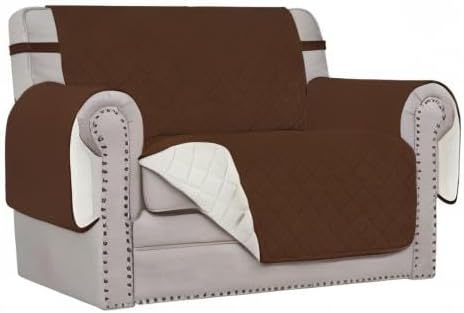 Easy-Going Reversible Couch Cover, Oversized Chair, Coffee/Ivory | Machine Washable Slipcover For Dogs, Water Resistant Furniture Mat For Living Room, Non-Slip Sofa Cover, Pet Friendly