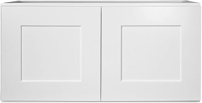 Design House Brookings Shaker Unassembled Bridge Wall Kitchen Cabinet W3015, 30 W x 12 D x 15 H, Painted White with Sherwin Williams®, Solid Wood, 561639