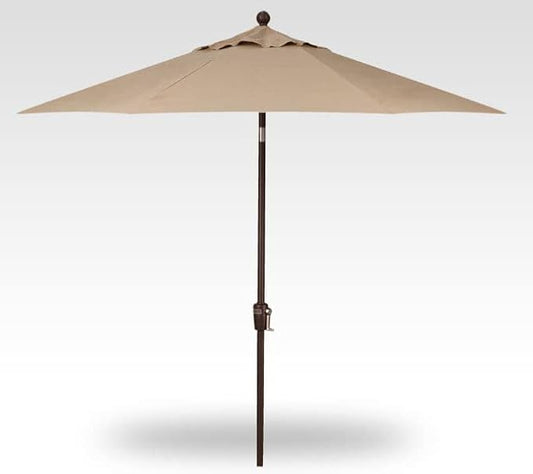 Treasure Garden Octagonal 9 ft Patio Umbrella - Outdoor Furniture Table Umbrella – Push-Button Tilt – Bronze Aluminum Frame (Obravia2, Sand)