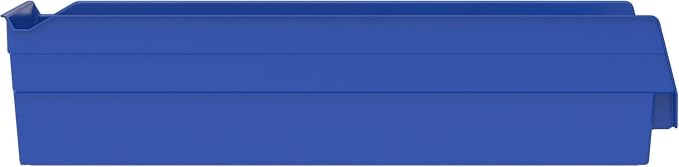 Akro-Mils 30138 Heavy Duty Plastic Shelf Bins, 18"x 6.5"x 4", Blue, 12-Pk | Heavy Duty Nesting Storage Bins for Garage, Closet, Refrigerator, Kitchen, Cabinet, Drawer Organization, Pantry Organization