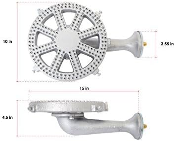 COOKAMP Cast Iron Propane Burner Head with Brass Fitting Orifice (SH16-DIY Burner)