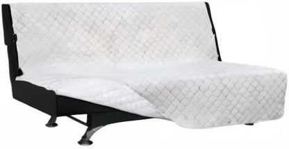 Easy-Going Reversible Couch Cover, Large Futon Sofa, White/White | Machine Washable Slipcover For Dogs, Water Resistant Furniture Mat For Living Room, Non-Slip Sofa Cover, Pet Friendly