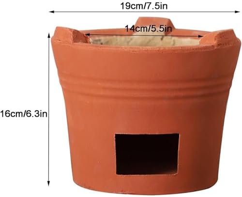 Charcoal Grill Clay Charcoal Stove, Portable Wood Stove, Multifunctional Ceramic Grill, Wood Burning Camp Stove for Home, Picnic, Tea Making and Outdoor Cooking