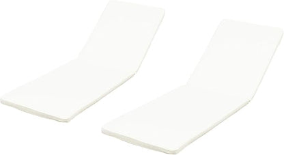 Christopher Knight Home 309784C Shane Chaise Lounge Cushion Outdoor Set of 2 with Removable Cover, 2 Piece Water-Resistant Lounge Chair Cushion 78.75" L x 23.75" W x 1.5" H Cream