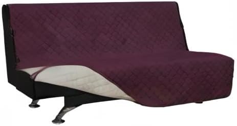 Easy-Going Reversible Couch Cover, Large Futon Sofa, Wine/Beige | Machine Washable Slipcover For Dogs, Water Resistant Furniture Mat For Living Room, Non-Slip Sofa Cover, Pet Friendly