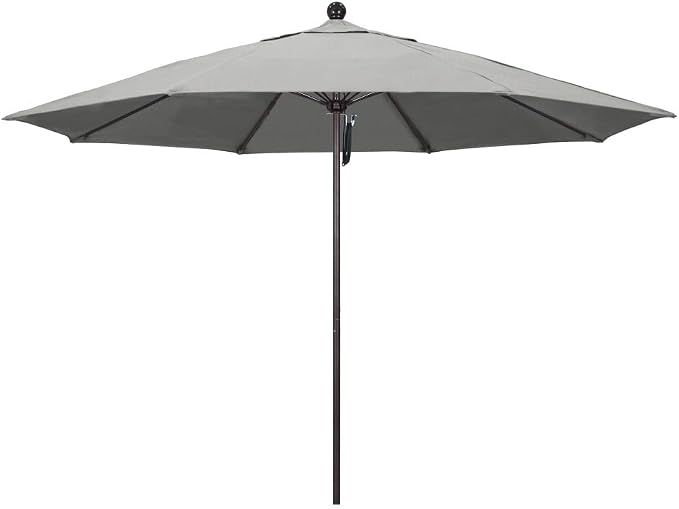 California Umbrella 11' Rd. Venture Series Contract Grade Patio Umbrella, Pulley Open, Bronze Finish, Sunbrella Granite