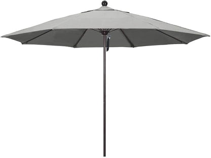 California Umbrella 11' Rd. Venture Series Contract Grade Patio Umbrella, Pulley Open, Bronze Finish, Sunbrella Granite