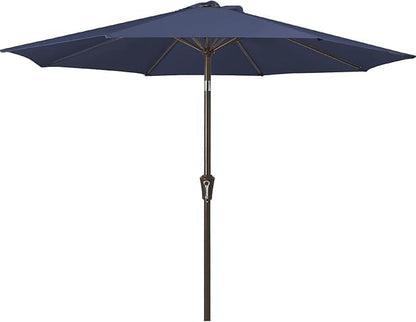JEAREY Outdoor Patio Umbrella 9FT Outdoor Table Umbrella with Push Button Tilt and Crank, Market Umbrellas 8 Sturdy Ribs UV Protection Waterproof for Garden, Deck, Pool (Purplish Blue)