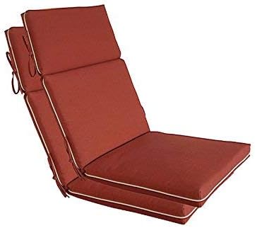 Indoor Outdoor High Back Chair Cushions Replacement Patio Chair Seat Cushions Set of 2 Brick Red