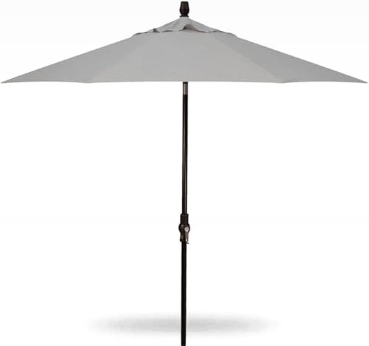 Treasure Garden 9-Foot Starlux Deluxe Collar-Tilt Market Umbrella with Black Frame and Sunbrella Fabric: Cast Silver (Includes 3 Year Extended Frame Warrantee)