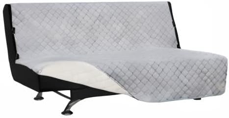 Easy-Going Reversible Couch Cover, Large Futon Sofa, Light Gray/Ivory | Machine Washable Slipcover For Dogs, Water Resistant Furniture Mat For Living Room, Non-Slip Sofa Cover, Pet Friendly