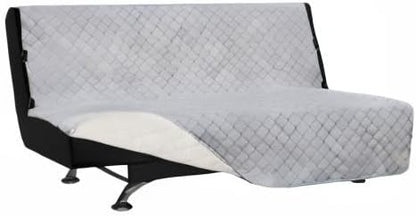 Easy-Going Reversible Couch Cover, Large Futon Sofa, Light Gray/Ivory | Machine Washable Slipcover For Dogs, Water Resistant Furniture Mat For Living Room, Non-Slip Sofa Cover, Pet Friendly
