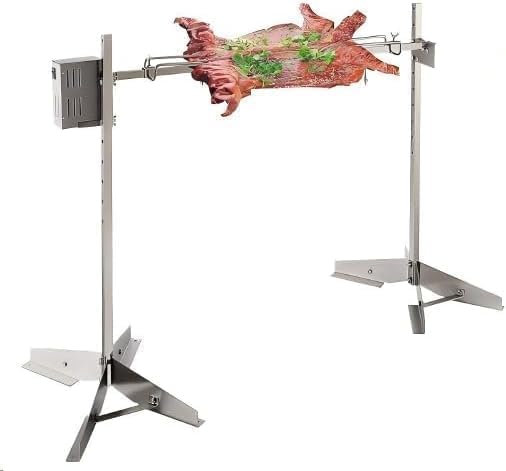 GAOMON 46" Heavy-Duty Rotisserie Grill Kit, 132LB Capacity BBQ Pig & Lamb Roaster with Dual 50W/52W Stainless Steel Motors, Outdoor Height-Adjustable Spit Rotisserie Set