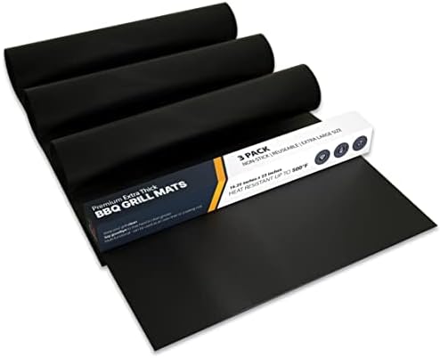 Linda's Essentials Extra Large Grill Mats for Outdoor Grill Mat (3 Pack) - Reusable Heat-Resistant Grilling Mats for Outdoor Grill, Non Stick Grill Matt, Easy Clean BBQ Mats for Outdoor Grills