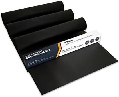 Linda's Essentials Extra Large Grill Mats for Outdoor Grill Mat (3 Pack) - Reusable Heat-Resistant Grilling Mats for Outdoor Grill, Non Stick Grill Matt, Easy Clean BBQ Mats for Outdoor Grills