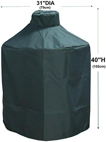 Mini Lustrous Cover Compatible with Large Big Green Egg, Ceramic Grill Cover Outdoor Grill Cover with Durable and Water Resistant Fabric, Large(Green)