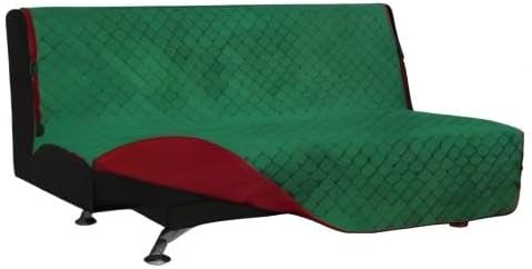 Easy-Going Reversible Couch Cover, Large Futon Sofa, Green/Christmas Red | Machine Washable Slipcover For Dogs, Water Resistant Furniture Mat For Living Room, Non-Slip Sofa Cover, Pet Friendly