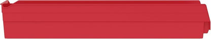 Akro-Mils 30164 Heavy Duty Plastic Shelf Bins, 24"x 6.5"x 4", Red, 6-Pk | Heavy Duty Nesting Storage Bins for Garage, Closet, Refrigerator, Kitchen, Cabinet, Drawer Organization, Pantry Organization